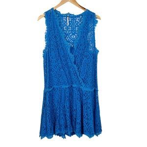 Free People Heart In Two Mini Dress Blue Size Large